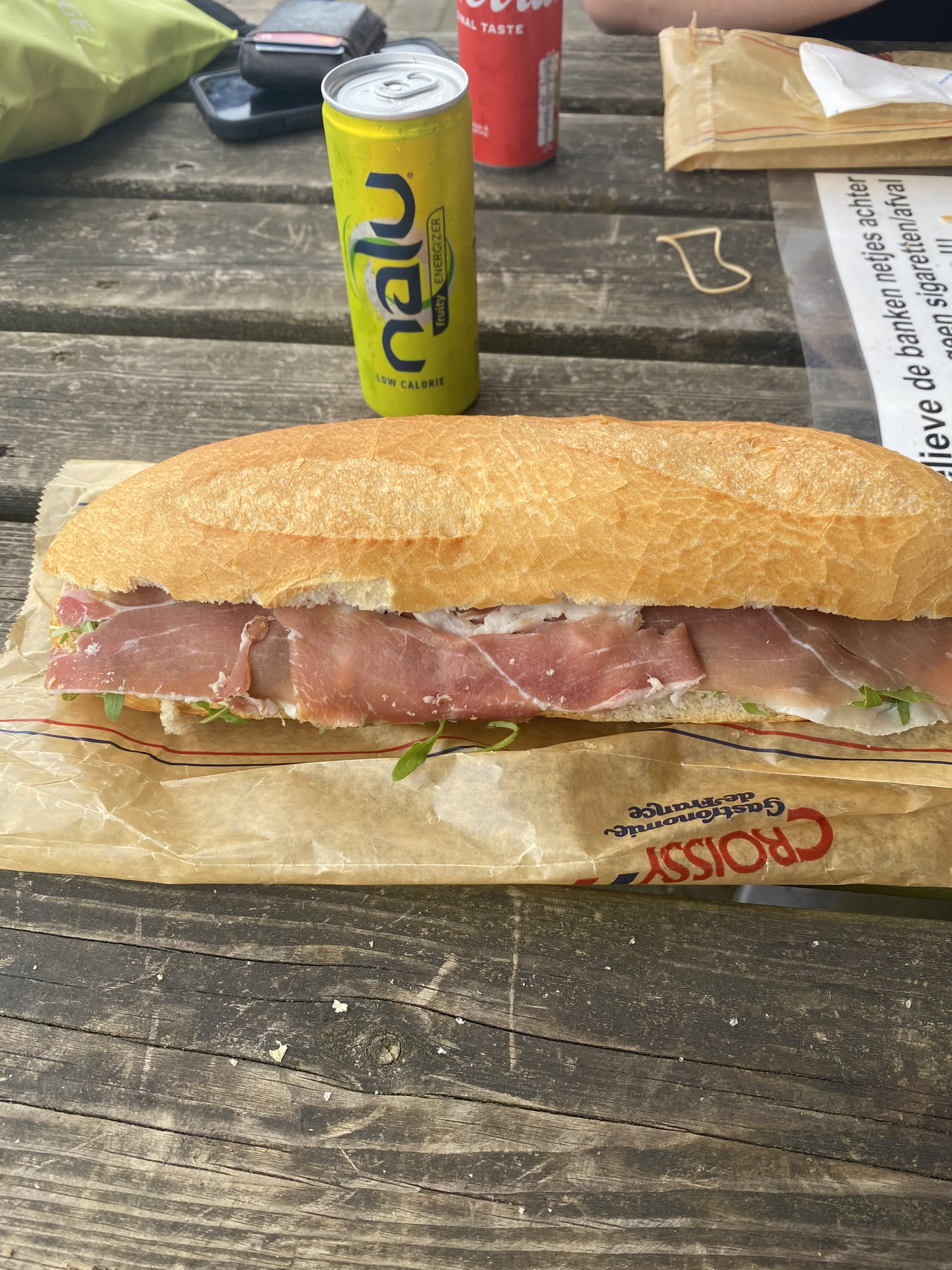 sandwich and Nalu 
energy drink
